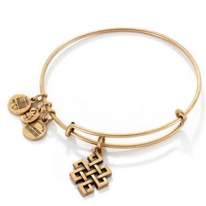 Alex and Ani Endless Knot Charm Bangle Bracelet, Gold